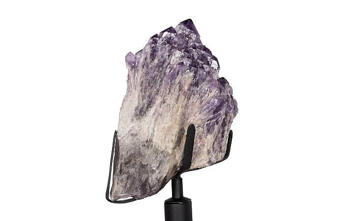 Amethyst Points Sculpture, Metal Base